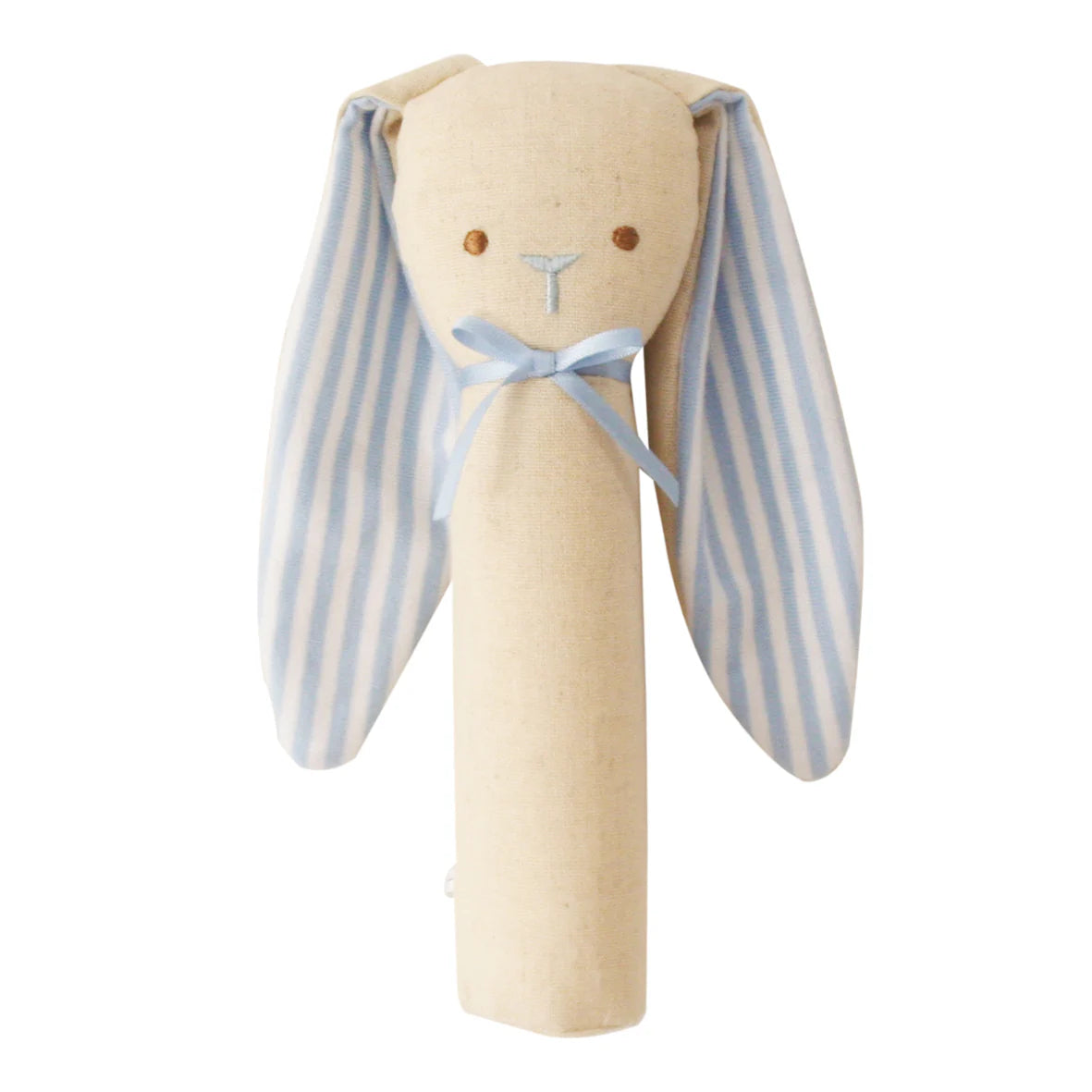 Alimrose - Bunny Rattle & Squeaker Linen Blue