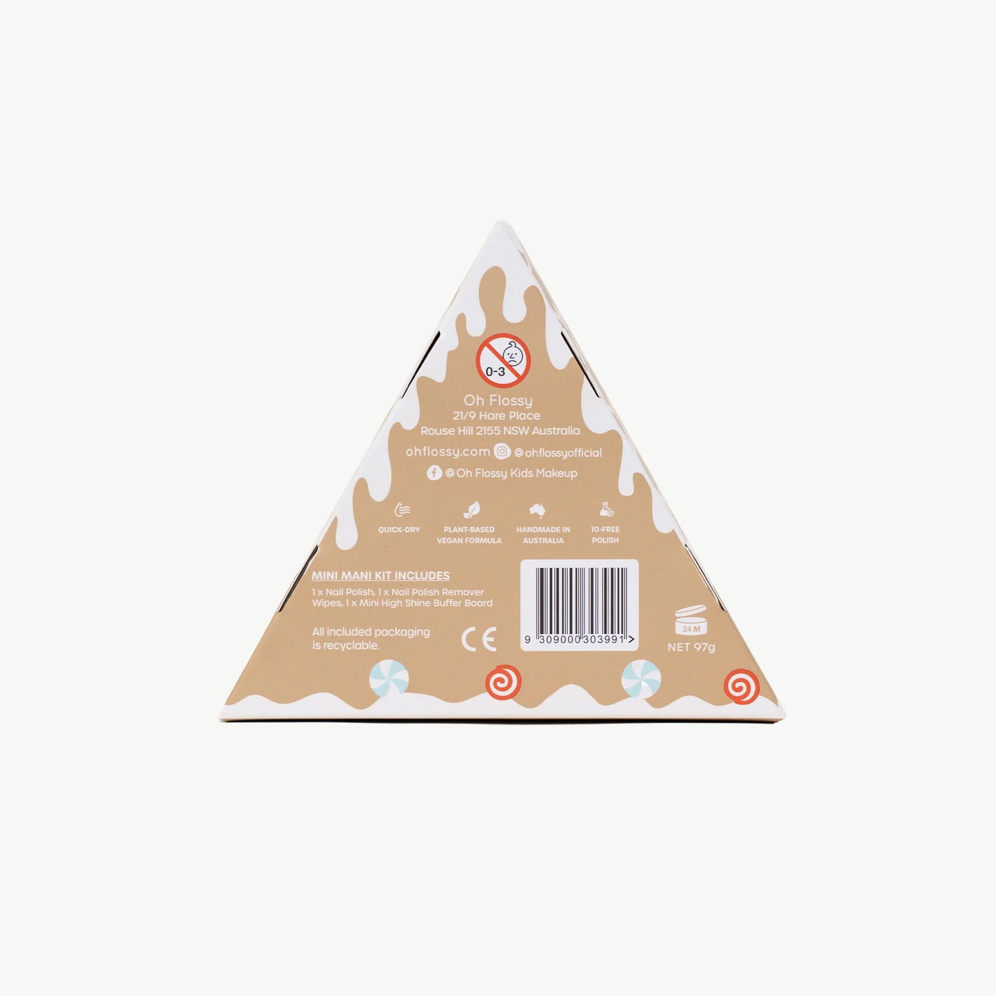 Oh Flossy- Mini Mani Set- Christmas Gingerbread House