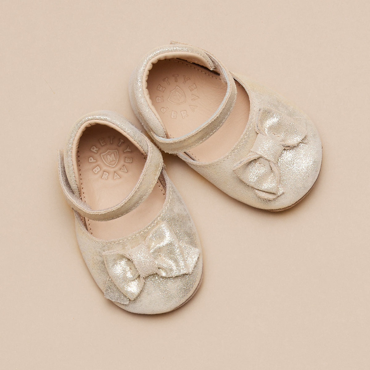 Pretty Brave Bella Gold Shimmer Baby Shoes - image 3