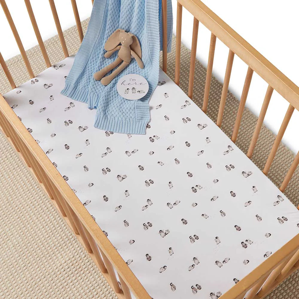 Snuggle Hunny - Penguin Fitted Cot Sheet