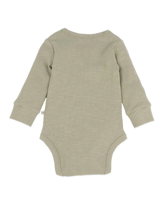 Fox & Finch- Khaki Organic Ribbed Bodysuit