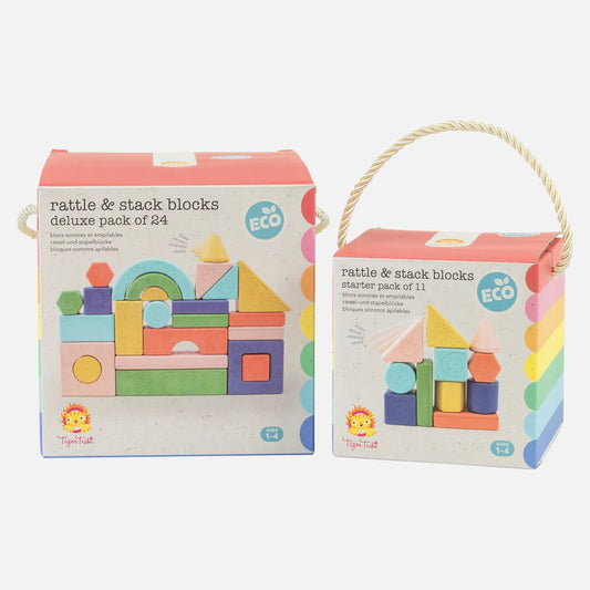 Tiger Tribe -Rattle & Stack Blocks - Starter Pack Of 11