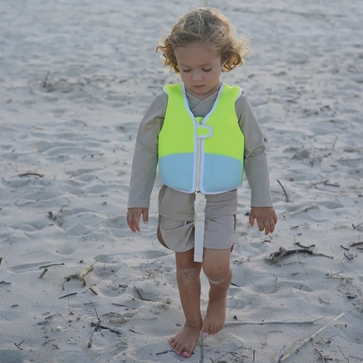 SunnyLife - Salty the Shark Swim Vest - Aqua Neon Yellow