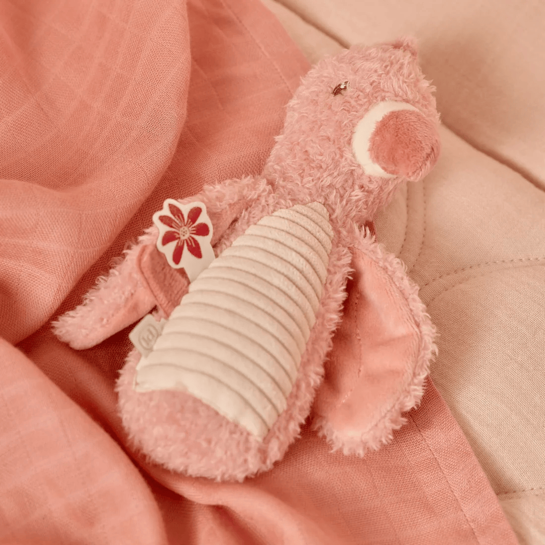 Little Dutch - Safari Friends Squeaker with Rattle Flamingo