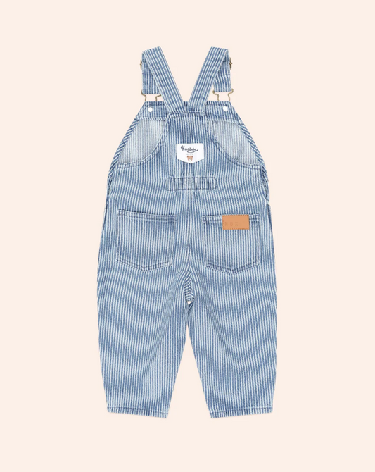 Hux Baby- Denim Stripe Overalls