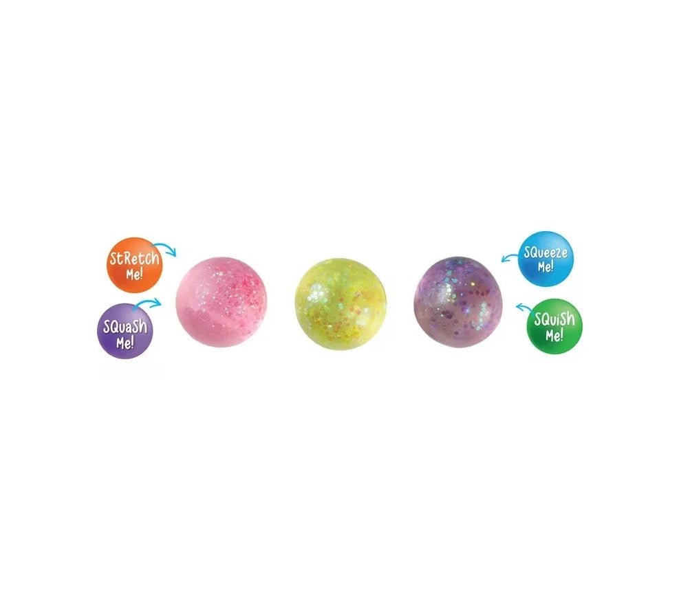 Sensory Sprouts - Galaxy Glitter Balls (Pink, Yellow & Purple)