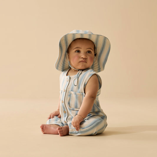 Wilson & Frenchy - Deep Blue Stripe Organic Sun Hat