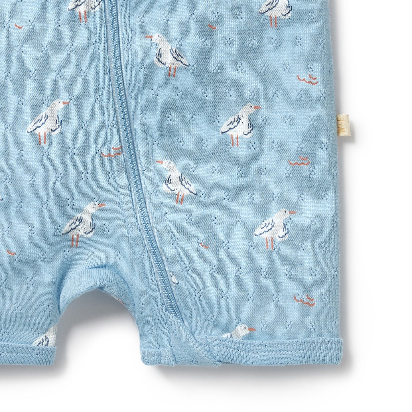 Wilson & Frenchy - Sunny Seagulls Organic Pointelle Boyleg Zipsuit