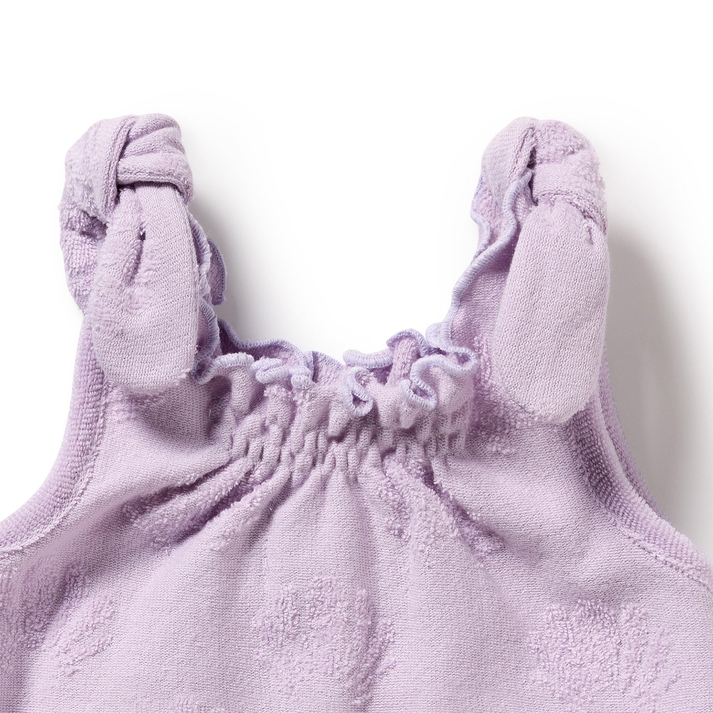 Wilson & Frenchy - Lavender Shells Organic Terry Tie Playsuit