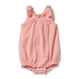 Wilson & Frenchy Petal Pink Check Organic Terry Tie Playsuit