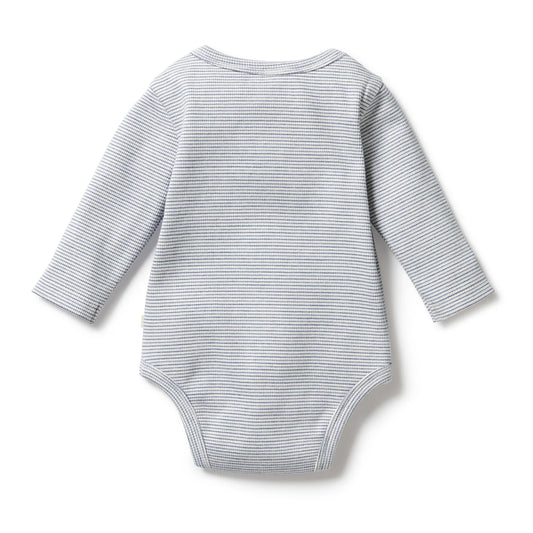 Wilson & Frenchy - Raindrop Blue Organic Rib Bodysuit
