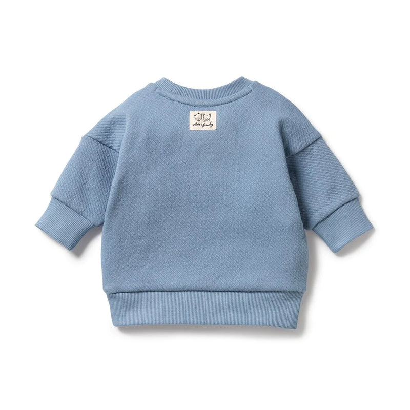 Wilson & Frenchy- Storm Blue Quilted Sweat