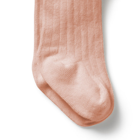 Wilson & Frenchy - Pink Organic Ribbed Tights