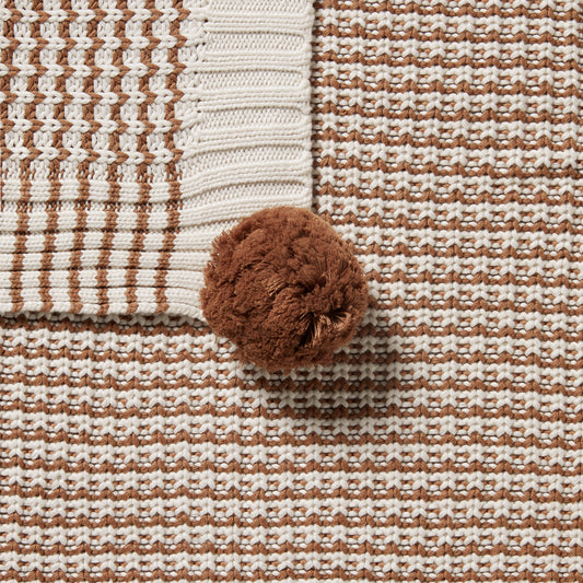 Wilson & Frenchy - Cinnamon Stripe Organic Knitted Blanket