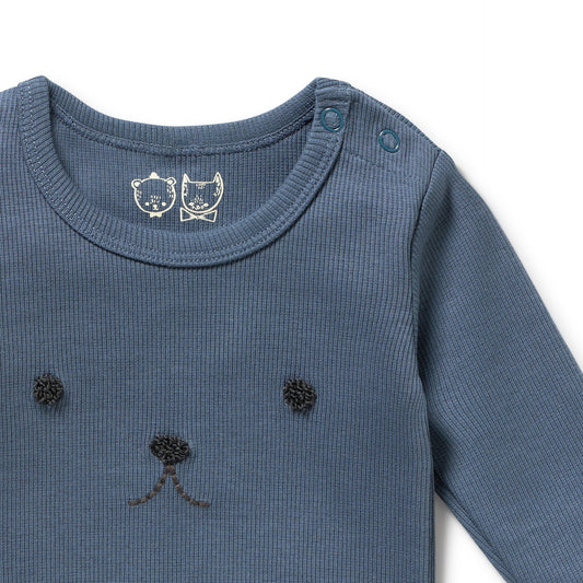 Wilson & Frenchy - Twilight Blue Organic Rib Bodysuit