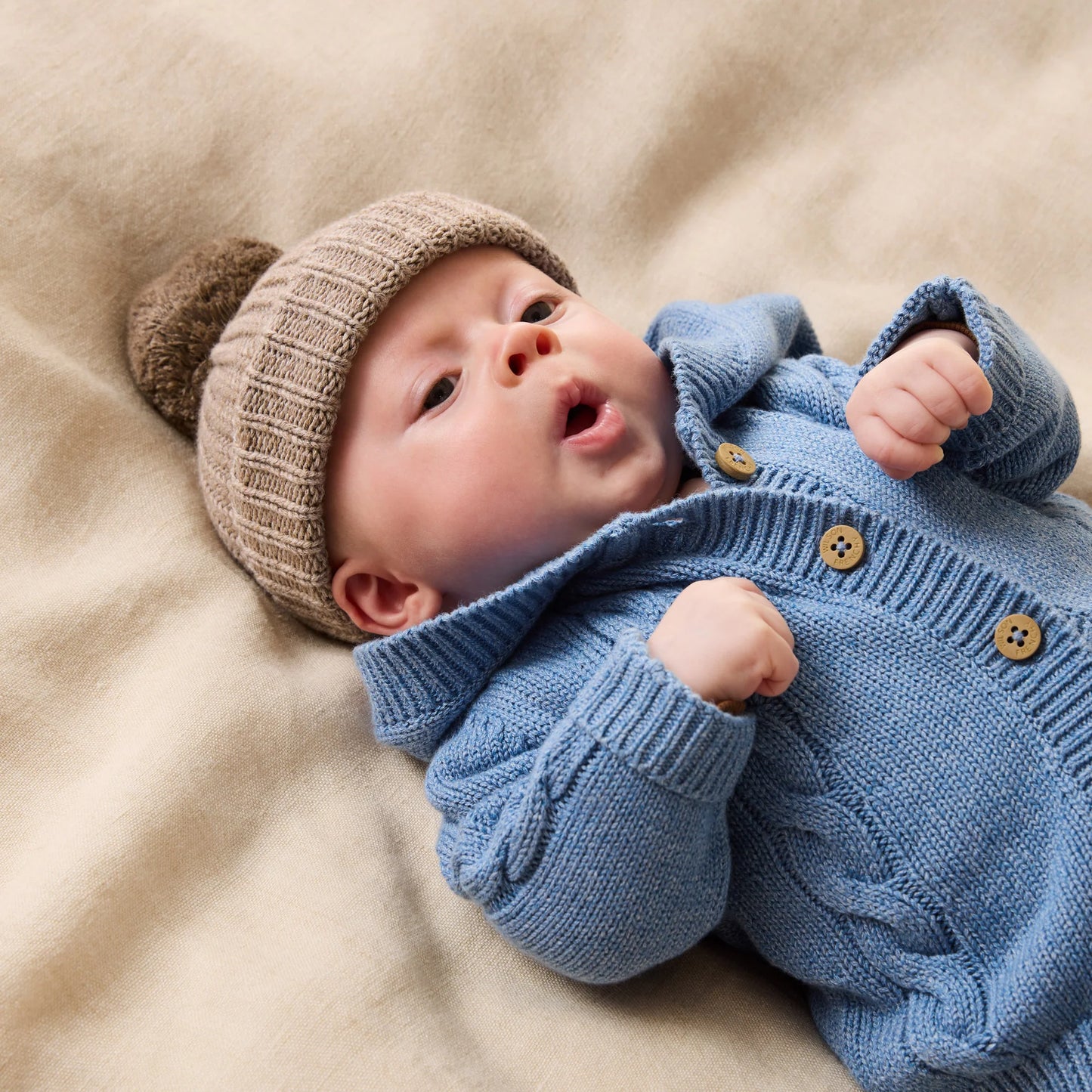 Wilson & Frenchy - Frosted Blue Knitted Cable Knit Jacket