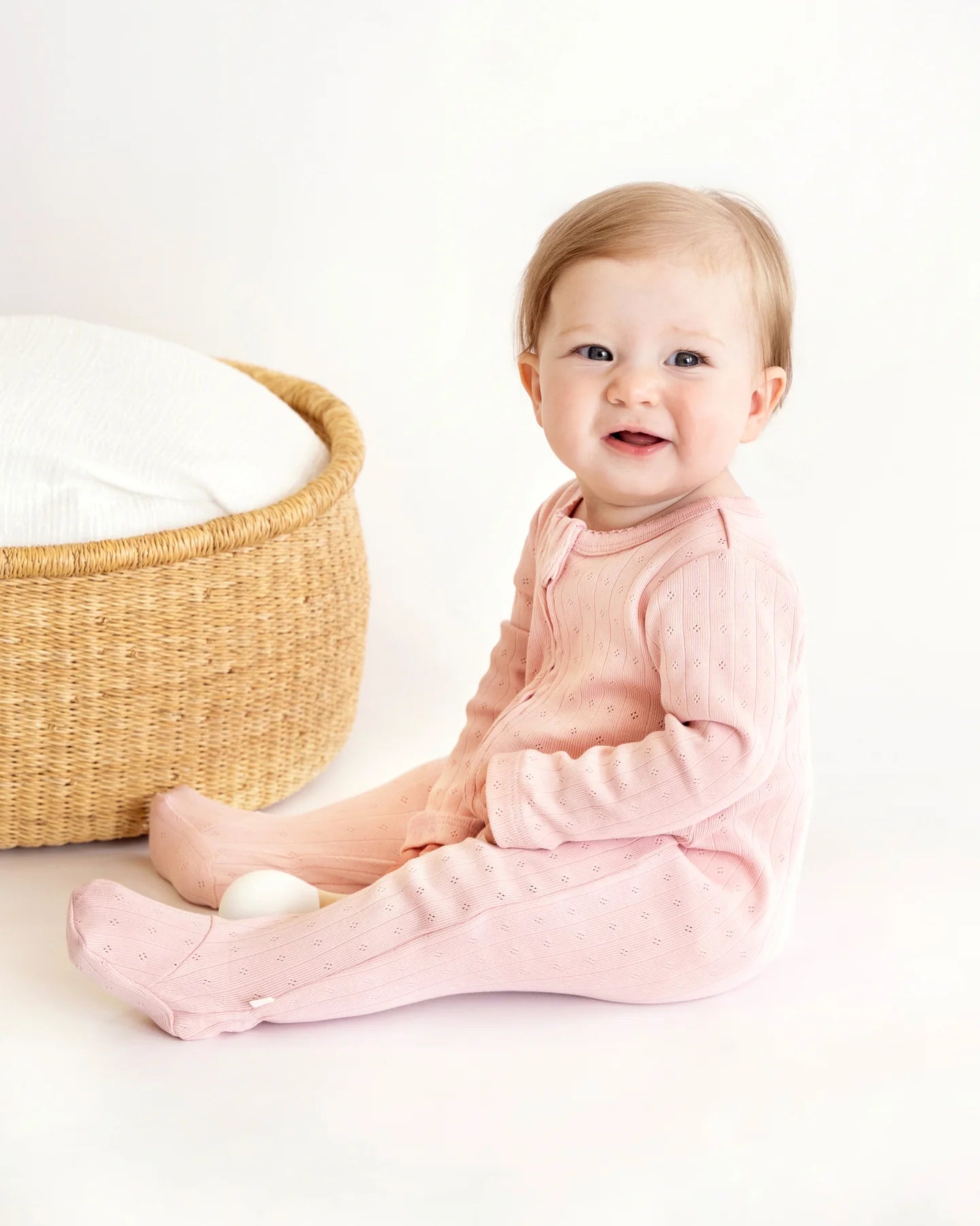 Bebe - Blossom Organic Pointelle Long Zipsuit
