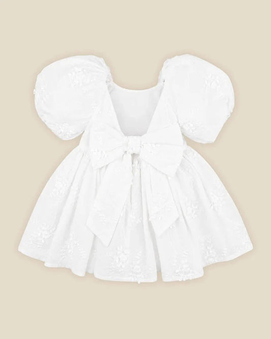 Fox & Finch - Puff Sleeve 3D Floral Emb Dress