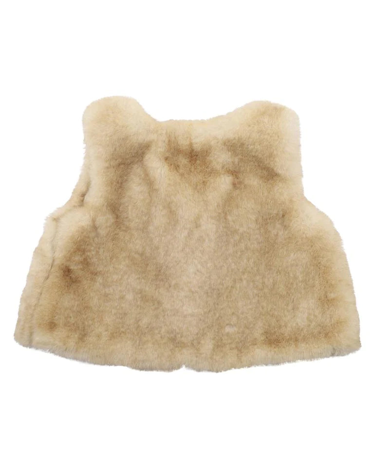 Bebe- Pom Pom Faux Fur Vest - SIZE 6