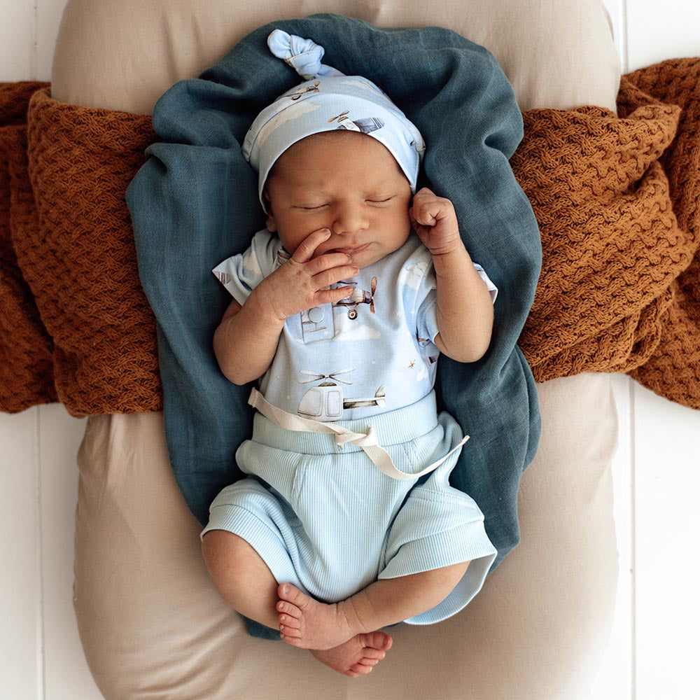 Snuggle Hunny - Baby Blue Organic Shorts
