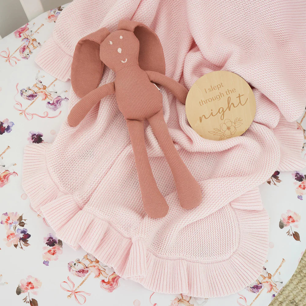 Snuggle Hunny Kids- Blush Pink Frill Blanket