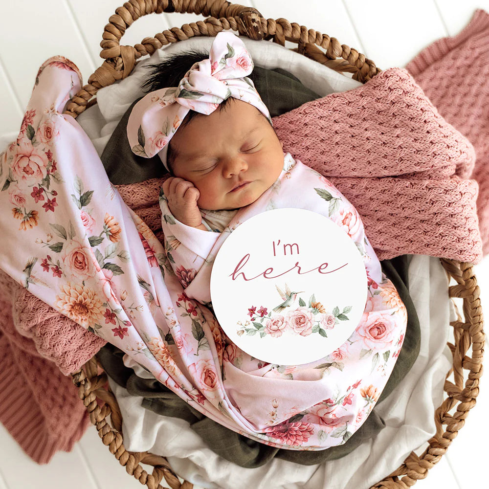 Snuggle Hunny - Birds & Bloom Milestone Cards