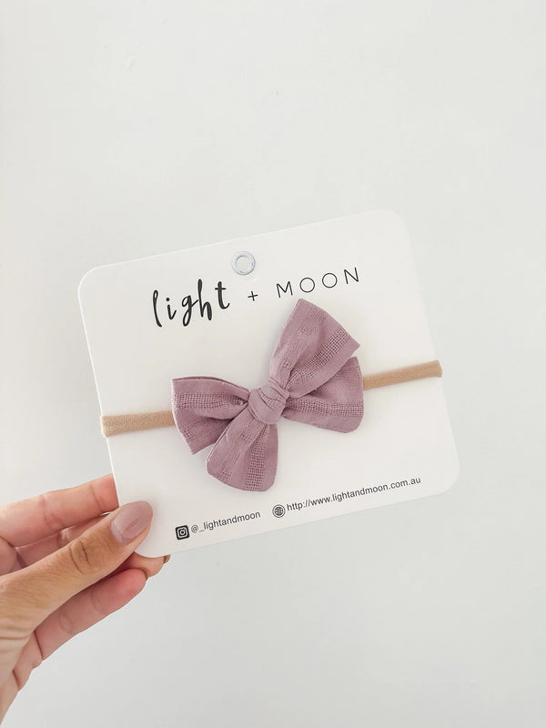 Light and Moon- Fleur Cotton Bow ( Lilac)