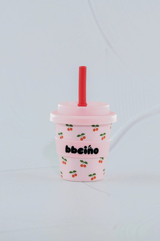 BBCino- Cherries Babycino Cup & Straw- 2 Sizes