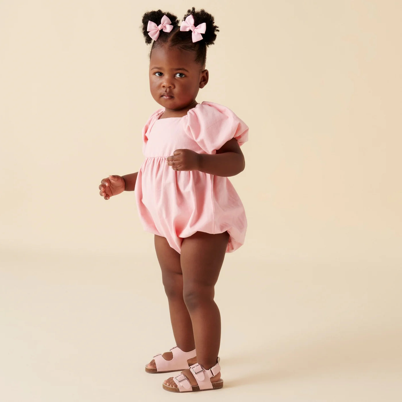 Designer Kidz- Pink Gracie Tie Back Romper