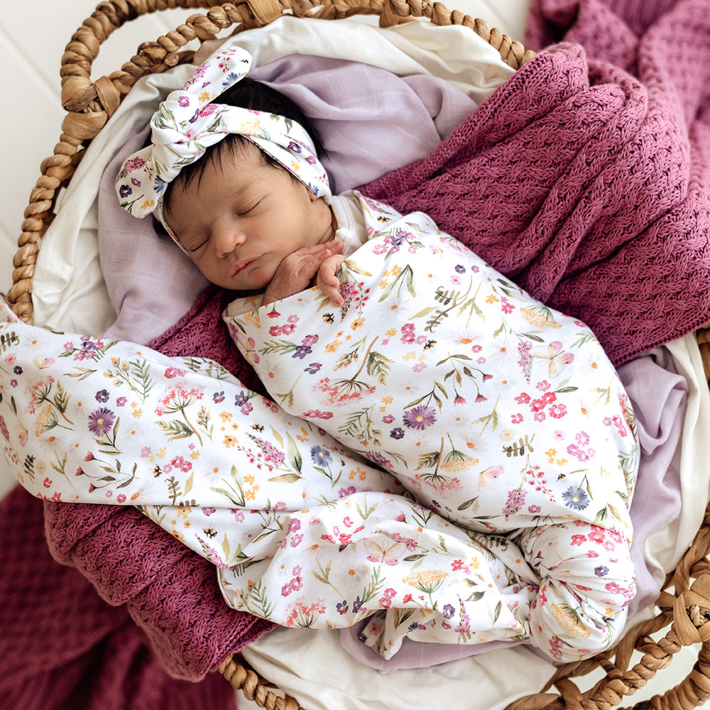 Snuggle Hunny - Gracie Organic Jersey Wrap & Topknot Set