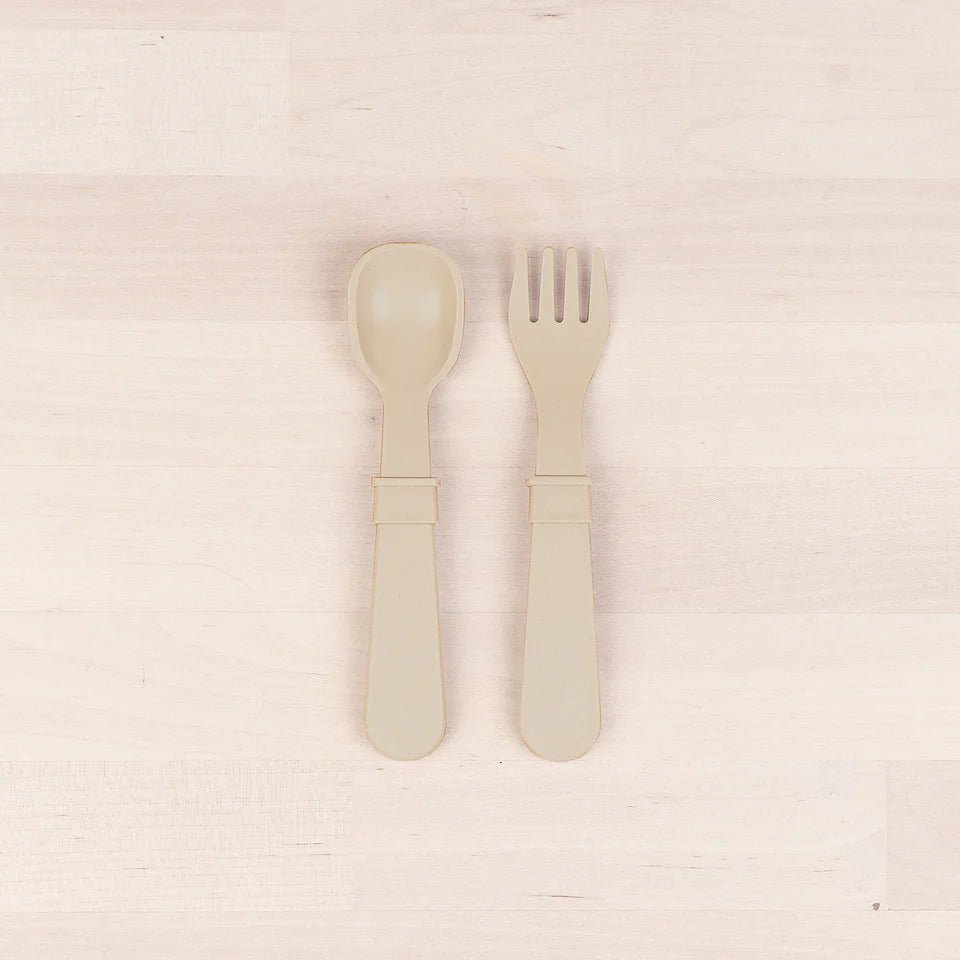 Re-Play Toddler Feeding Utensils (Brown)