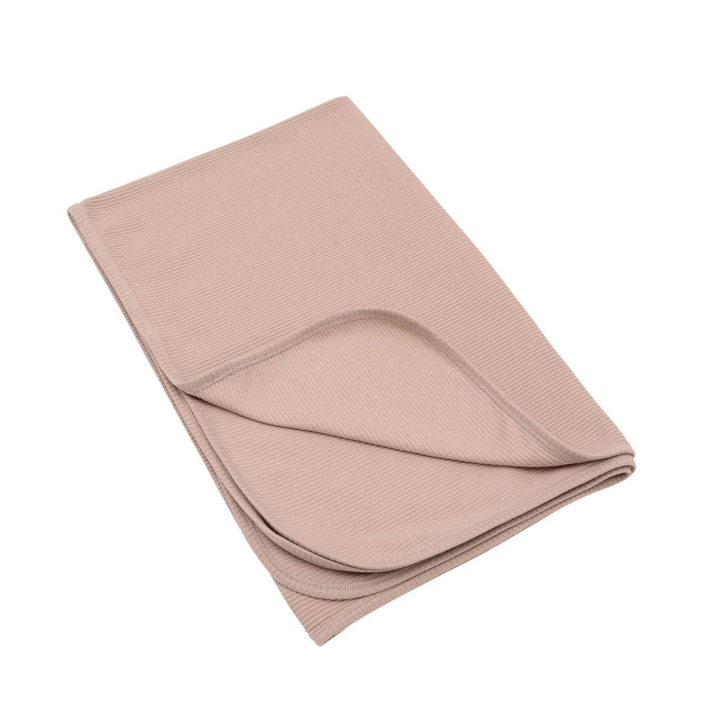Basic Label Co- Ribbed Swaddle - Rose