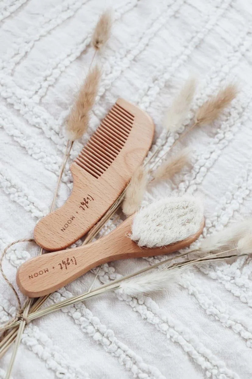 Light and Moon- Baby Wooden Brush Set