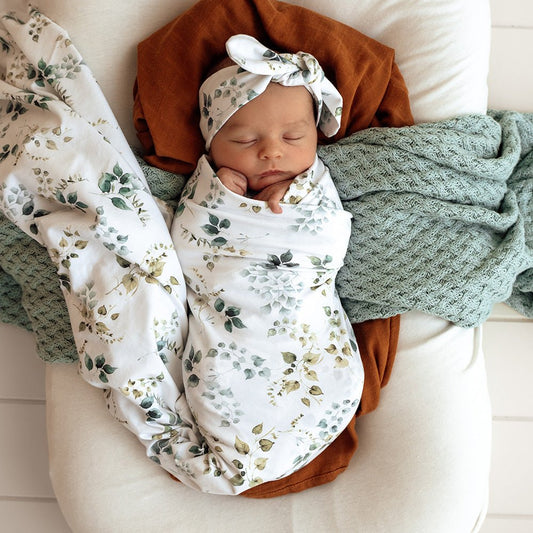Snuggle Hunny - Eden Organic Jersey Wrap & Topknot Set