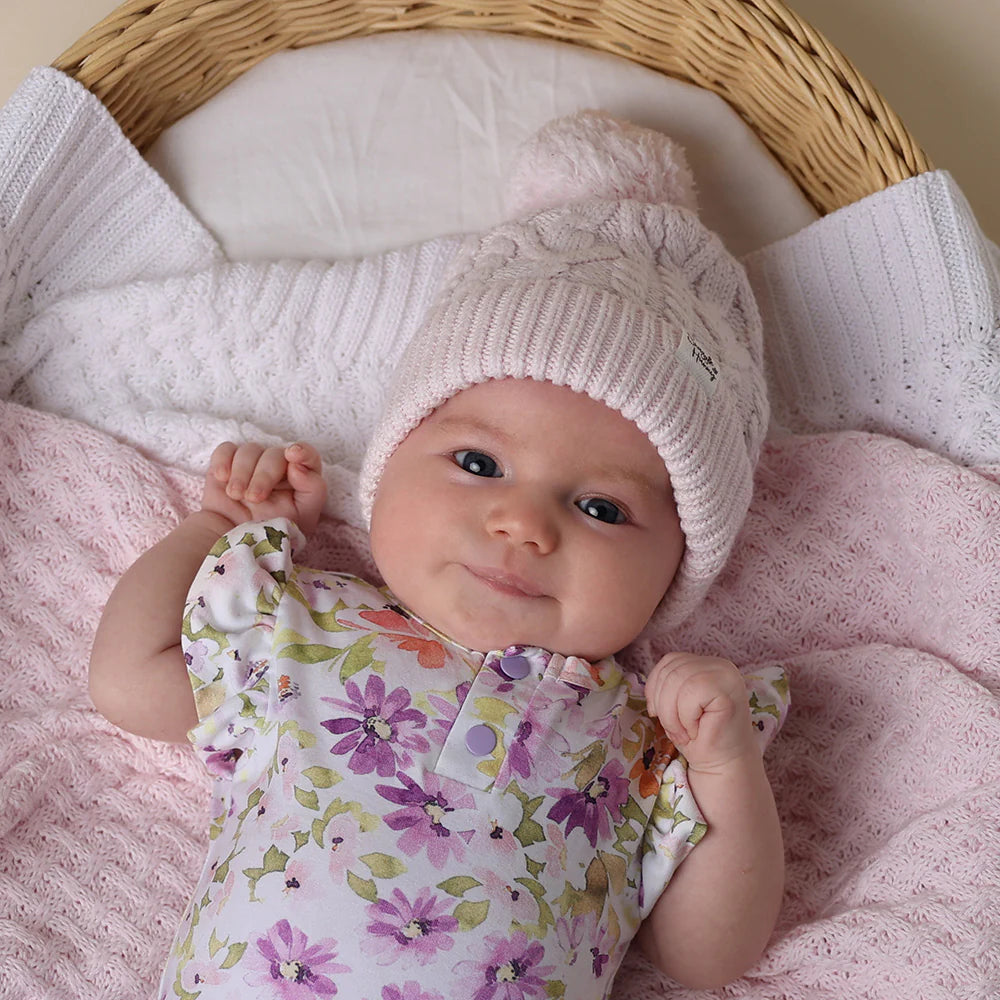 Snuggle Hunny - Pink Organic Knit Beanie