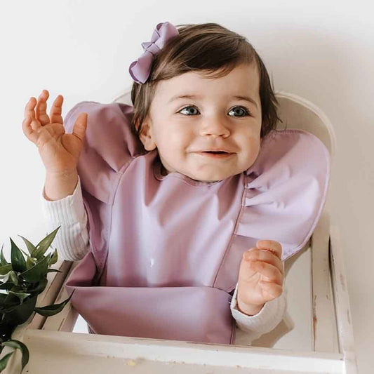 Snuggle Hunny Kids- Lavender Frill Waterproof Bib