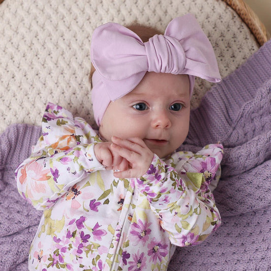 Snuggle Hunny - Lilac Organic Oversized Bow