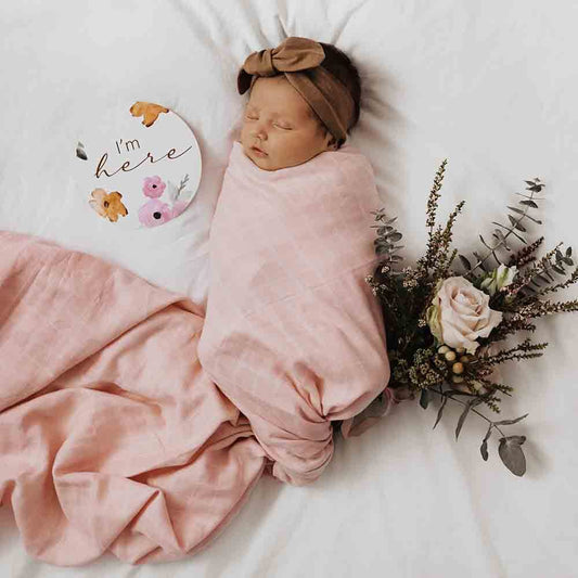 Snuggle Hunny - Baby Pink Muslin Swaddle