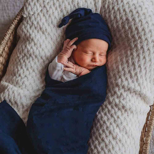 Snuggle Hunny Kids- Navy Organic Muslin Wrap