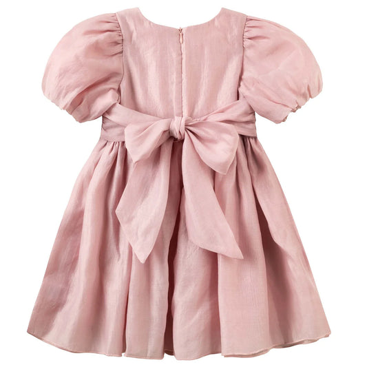 Designer Kidz- Blush Noa Puff Sleeve Dress