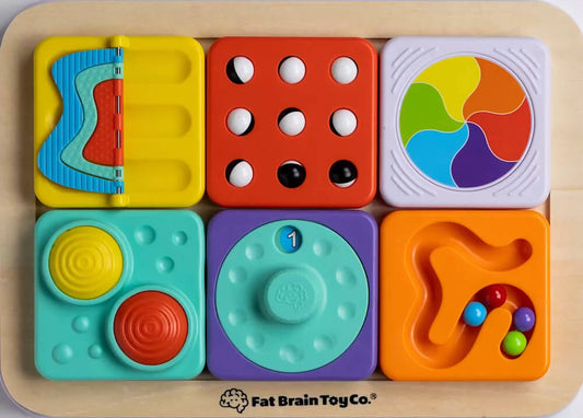 Fat Brain Toys PlayTab Tile Set 6 | Pulleys, Sliders & Spinners