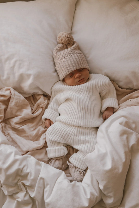 Petit + Co- Classic White Ribbed Set