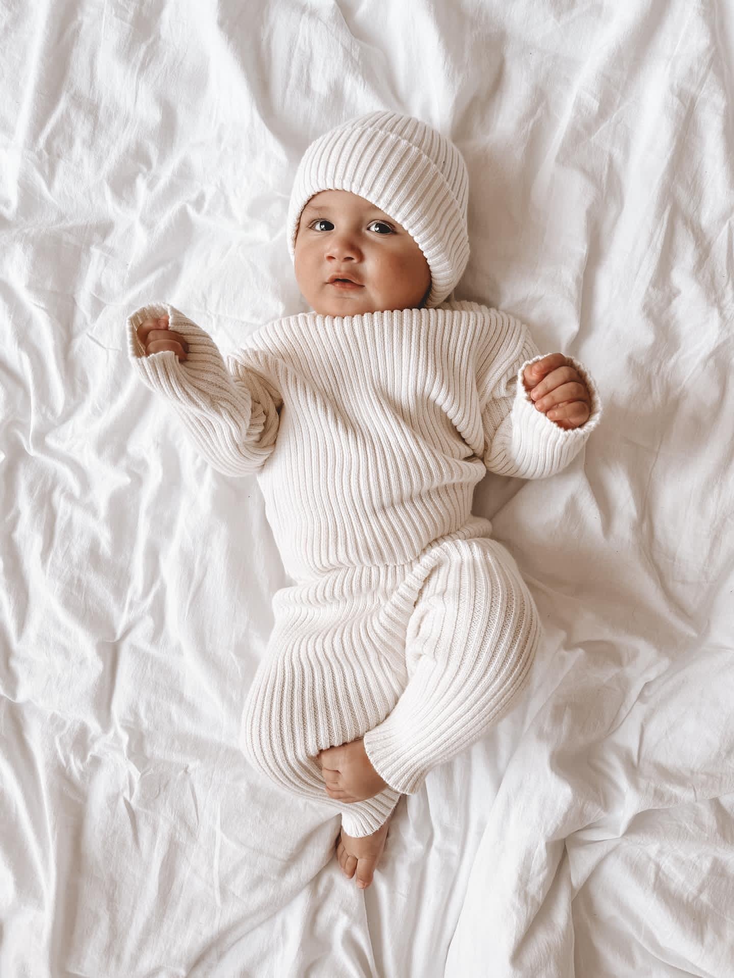 Petit + Co- Classic White Ribbed Set