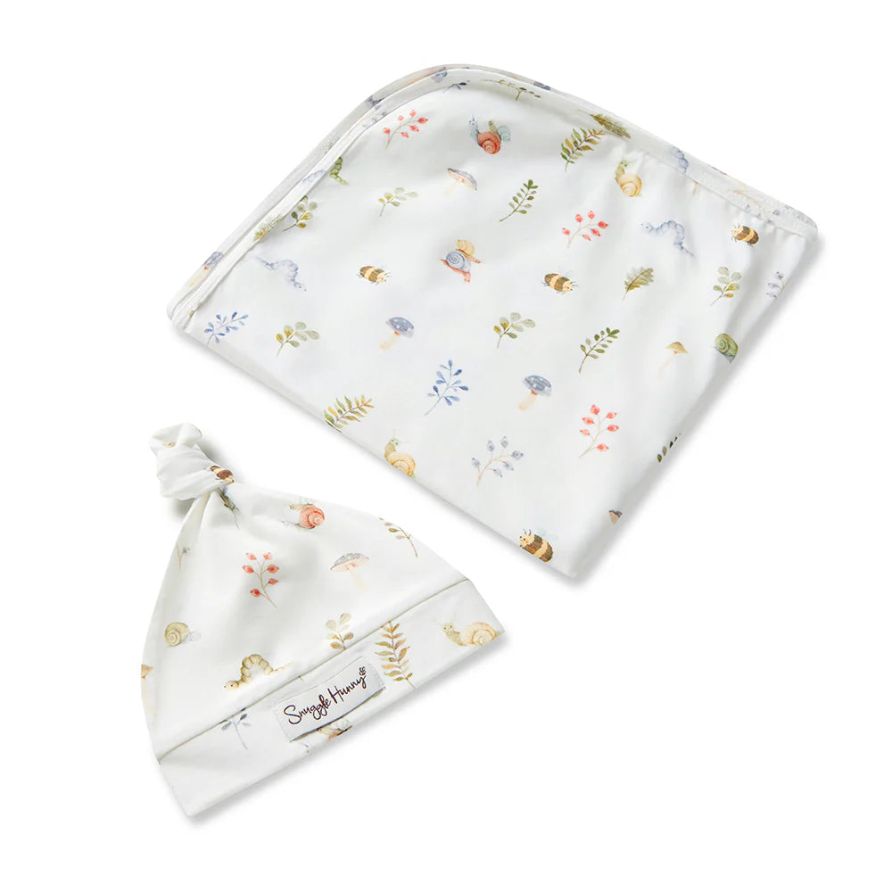 Snuggle Hunny Kids- Garden Friends Jersey Wrap & Headband Set