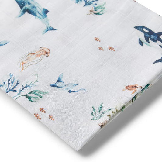 Snuggle Hunny Kids- Ocean Organic Muslin Wrap