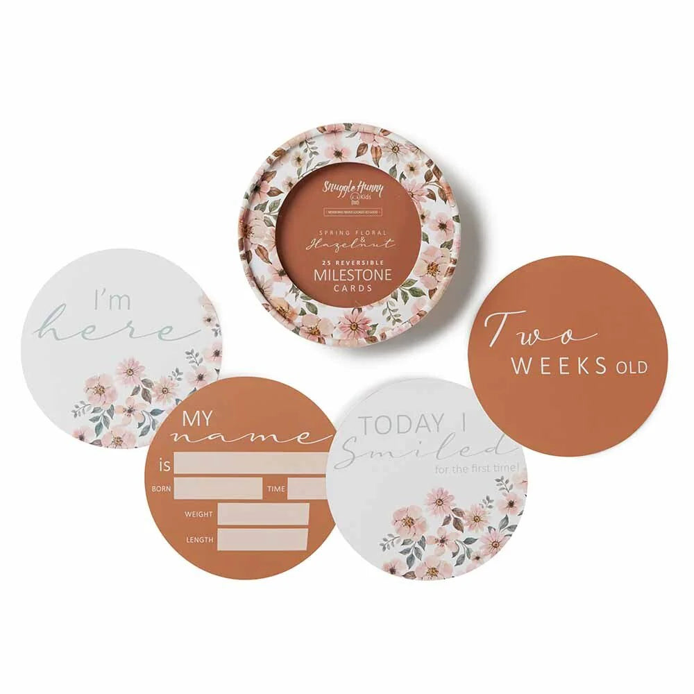 Snuggle Hunny - Spring Floral & Hazelnut Milestone Cards