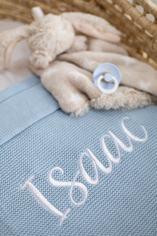 Personalised Knitted Blanket- Sky