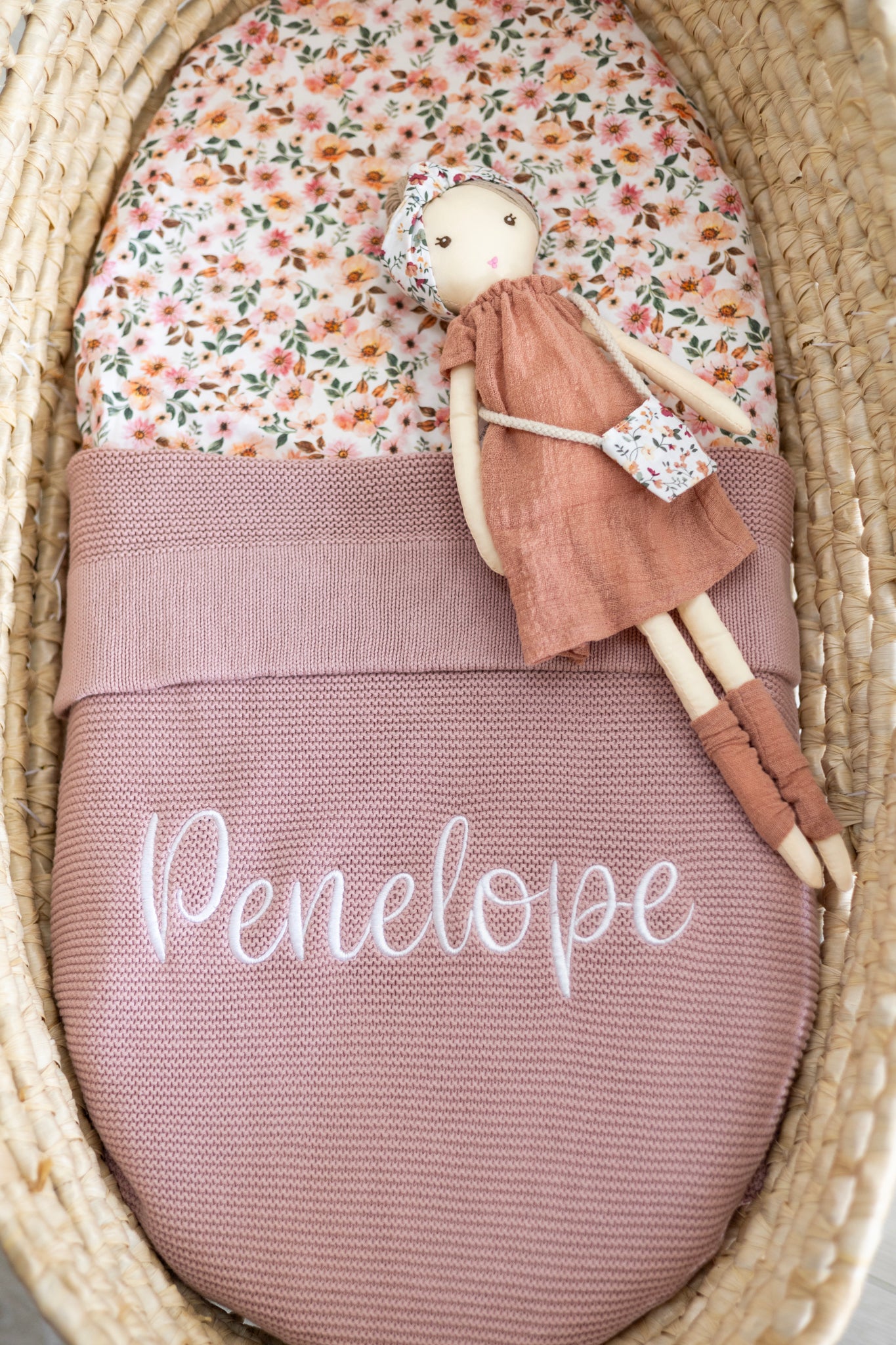 Personalised Knitted Blanket- Rose