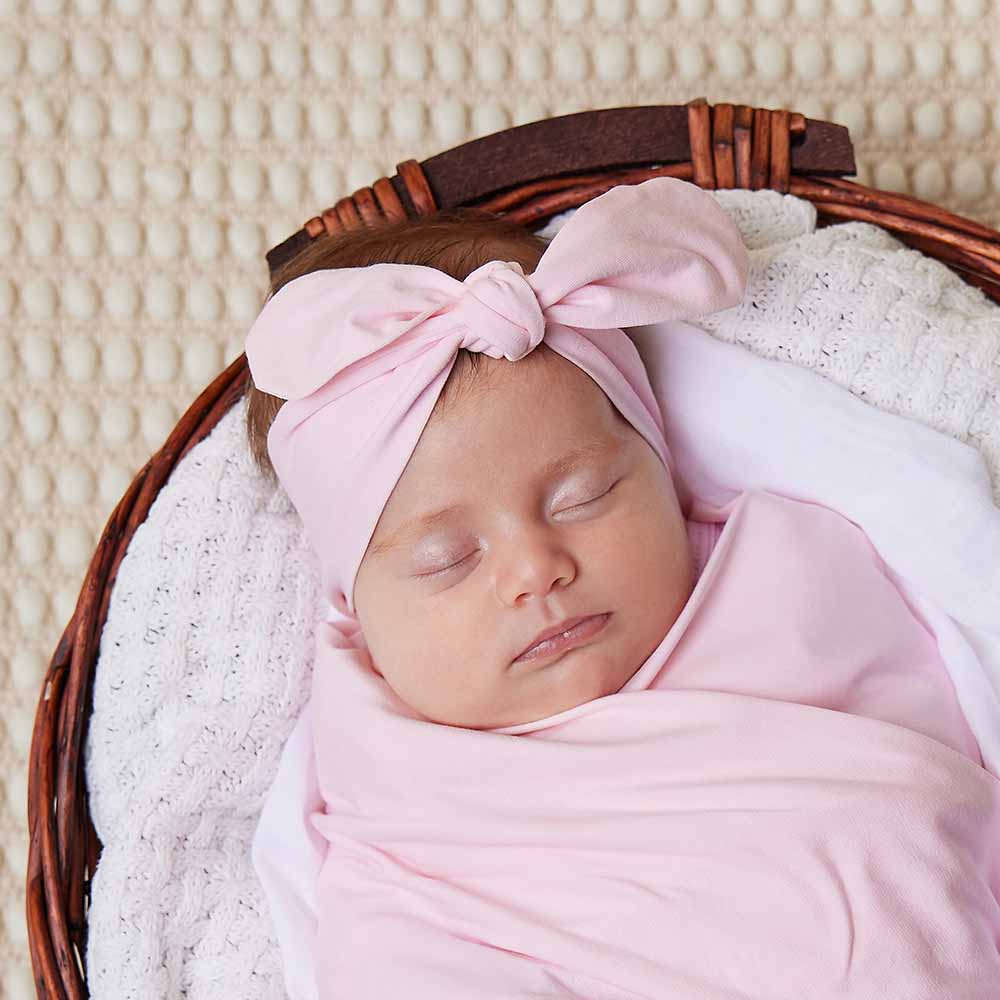 Snuggle Hunny Kids- Baby Pink Topknot Headband