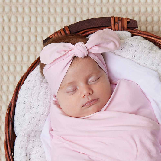 Snuggle Hunny Kids- Baby Pink Topknot Headband